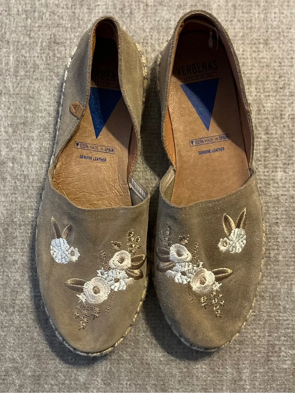 Verbenas Spain Embroidered Suede Espadrille Slip On Shoes EU 41 US 10 NWOT - Picture 2 of 8